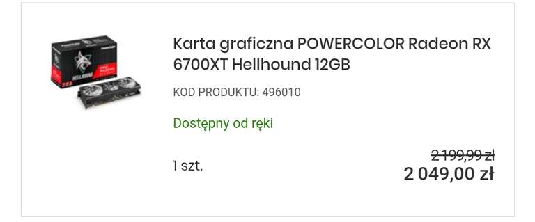 Karta graficzna POWERCOLOR Radeon RX 6700XT Hellhound 12GB