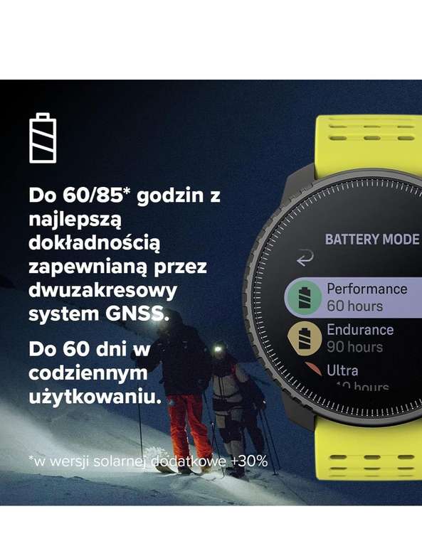 Suunto Vertical zegarek sportowy GPS z dużym wyświetlaczem i do 500 godzin pracy akumulatora do aktywności outdoorowych i treningów