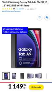 Samsung Galaxy Tab A9+ 8/128 + Etui BookCover GRATIS po rejestracji + 100 zł RABATU na kolejne zakupy