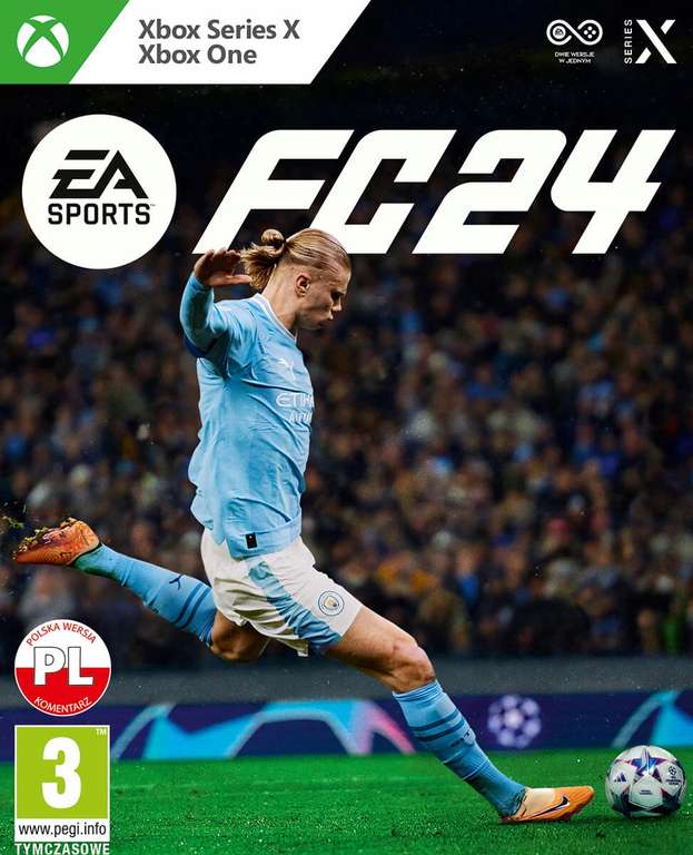 Gra EA Sports FC 24 na wszystkie konsole XBOX ONE, series X, PS5 i PS4, pudełko, wersja PL, sprzedawca Vobis na Empik, allegro