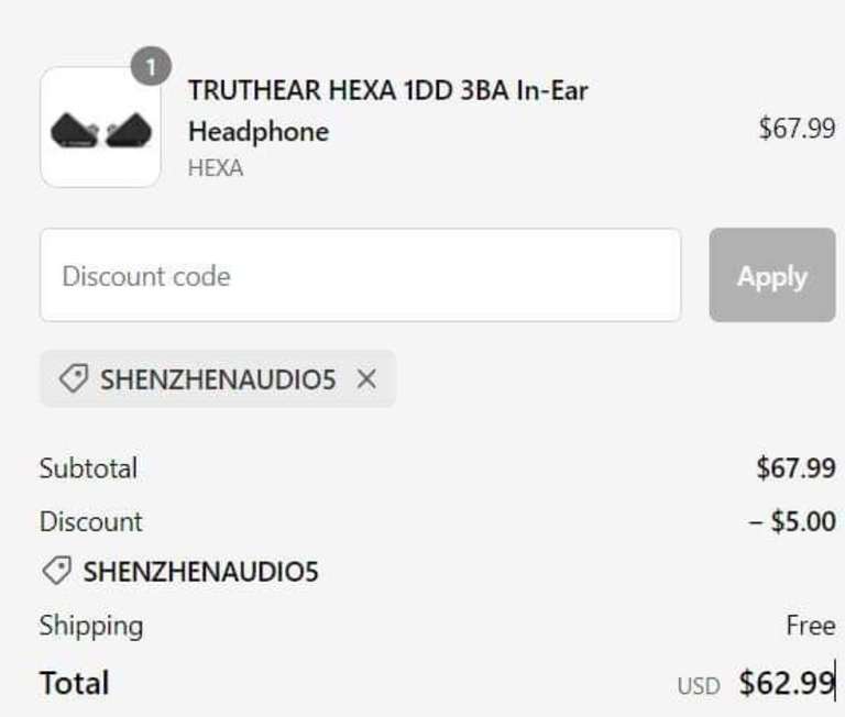 Słuchawki przewodowe Truthear Hexa USD $62.99