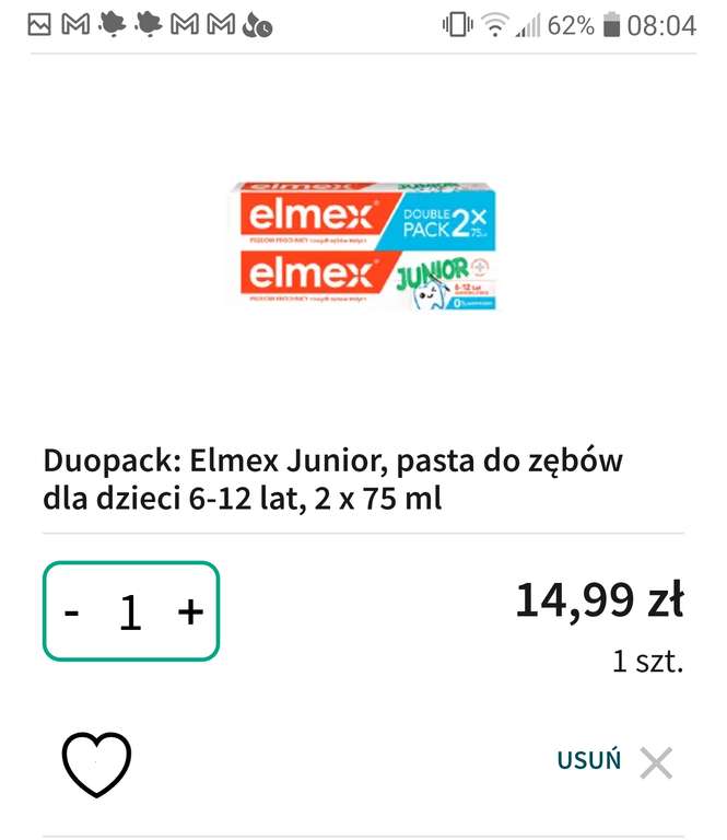 Pasta dla dzieci Elmex Junior lub Kids duopack 2x75ml Apteline