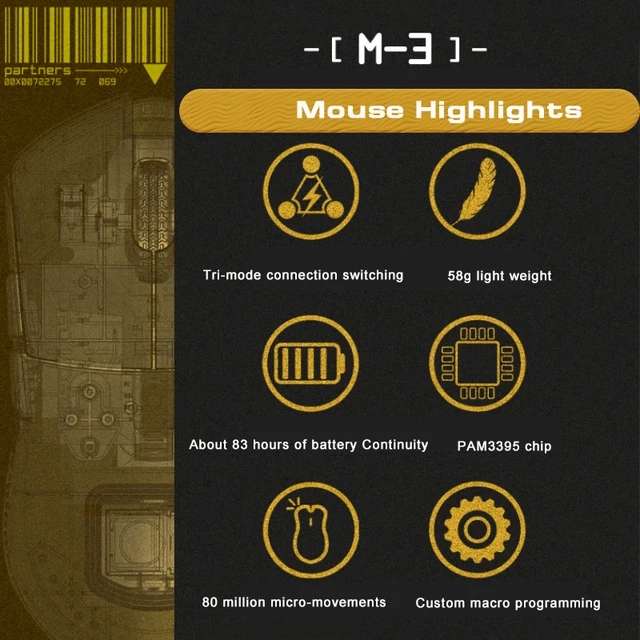 Mysz bezprzewodowa Motospeed Darmoshark M3