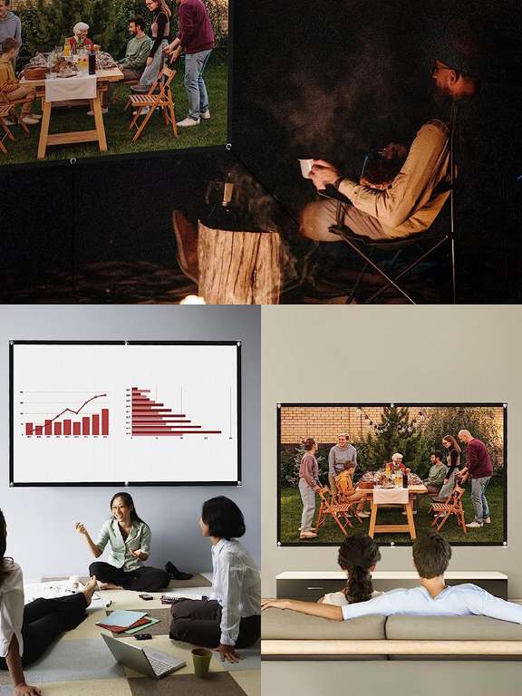 WEWATCH przenośny ekran 100 cali do filmów projekcyjnych 16:9 Składany Anti-Crease do kina domowego, filmów Na Zewnątrz