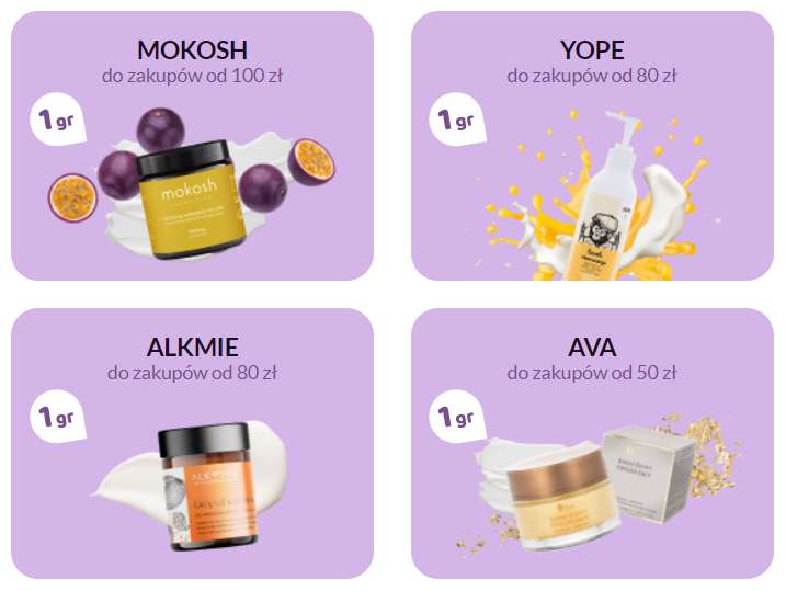 Kosmetyczne gratisy do zakupów za min. 40-100 zł, marki takie jak Mokosh, Yope, Sylveco, Apis i inne (promocje ŁĄCZĄ SIĘ) @Bee.pl