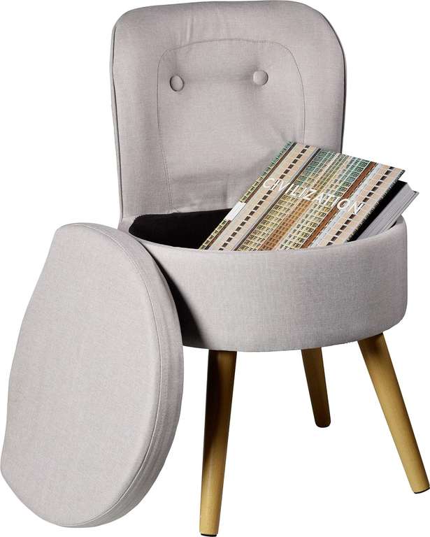 ECHTWERK Fotel "Vince", tapicerowany, skandynawskie krzesło z funkcją przechowywania. W opisie ławka
