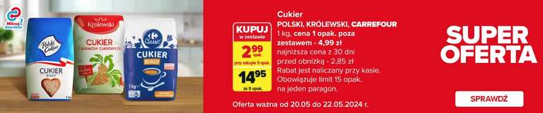 Cukier Polski, Królewski kg, przy zakupie 5 @Carrefour