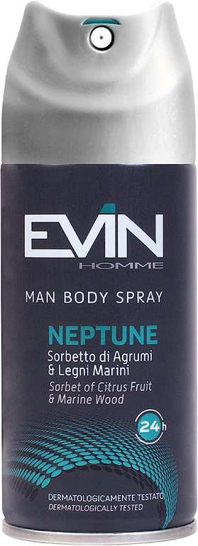 EVIN HOMME | 24 Dezodoranty Męskie Spray, Zapach Mieszanka cytrusów i drewna morskiego, Trwałość 24h, 150 ml