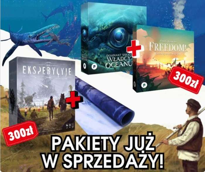 Gra planszowa pakiety: Ekspedycyje + mata lub Władcy Oceanu + Freedom, każdy za 300 PLN