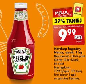 Ketchup łagodny Heinz , opakowanie 1 kg - Biedronka