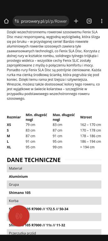 Ridley Fenix Shimano 105 Carbon hydraulika