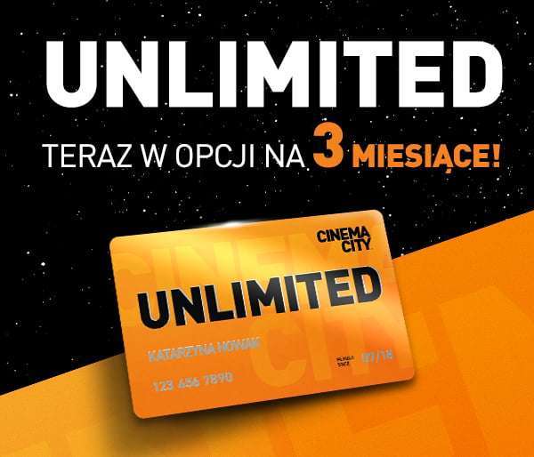 Cinema City Unlimited od 31,66 zł za miesiąc przy 3 miesięcznej subskrypcji