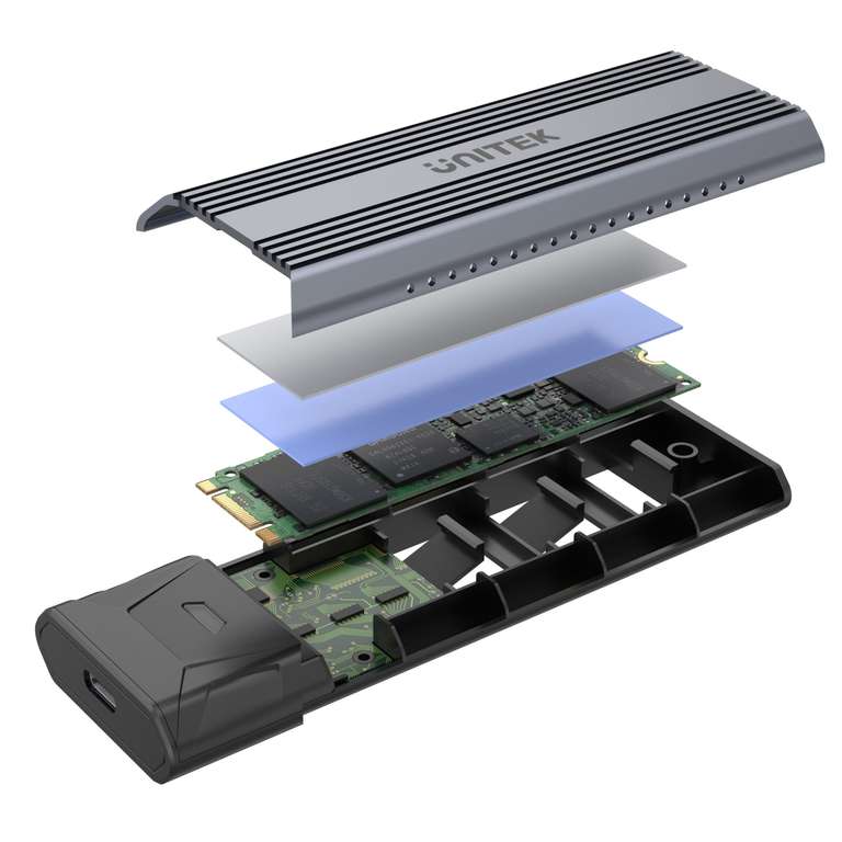 Unitek obudowa SSD M.2 SATA + PCI-E (NVMe), USB-C 10Gbps (S1204B)