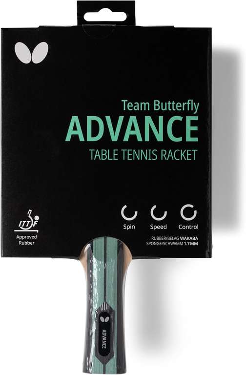 Rakieta do tenisa stołowego Team Butterfly Advance | profesjonalna rakieta do tenisa stołowego | z atestem ITTF na zawody