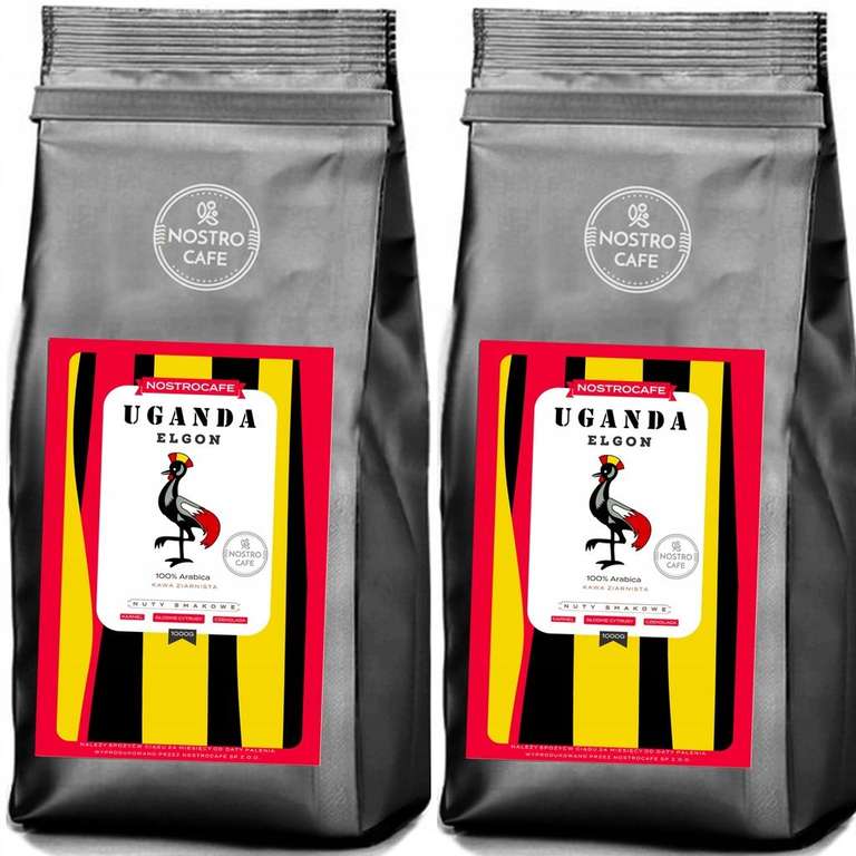 Kawa ziarnista NostroCafe Uganda Elgon - 100% Arabica, świeżo palona, 2kg + kupon na 10zł (opis)