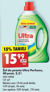 Żel do prania Ultra, 2.2l za 15.99zł, 40 groszy za pranie @Biedronka