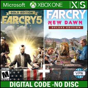 Far Cry 5 Gold Edition + Far Cry New Dawn Deluxe Edition Bundle AR XBOX One / Xbox Series X|S CD Key - wymagany VPN
