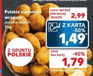 Ziemniaki wczesne polskie 1kg/1,49zł- (Kaufland ) 10-16.08.( w wybrane dni )
