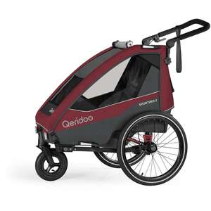Qeridoo Przyczepka rowerowa dla dzieci Sportrex 2 Limited Edition Cayenne Red Collection 2023