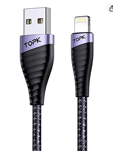 TOPK Kabel USB-A do Lightning z certyfikatem MFi 1,8 m/2 m