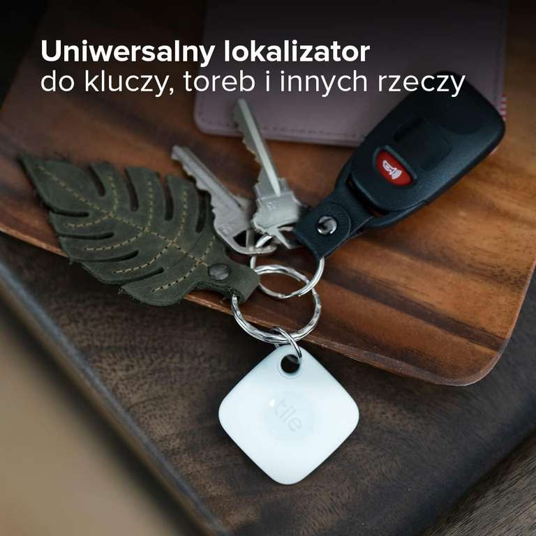 Tile Mate (2022) Lokalizator Bluetooth do znajdowania kluczy, toreb i innych przedmiotów, 1 Pak, zasieg 60m, aplikacja iOS i Android, Biały