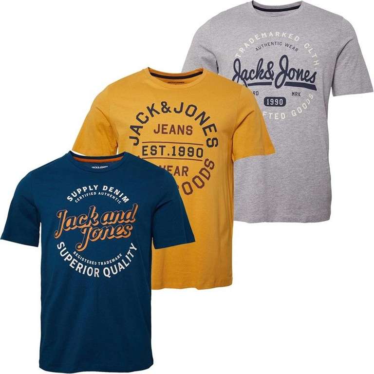 JACK AND JONES zestaw - 3 męskie t-shirty (XS, S, M, L)