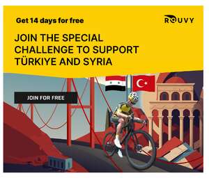 Darmowe 14 dni na Rouvy dla byłych subskrybentów - pomoc dla Turcji i Syrii