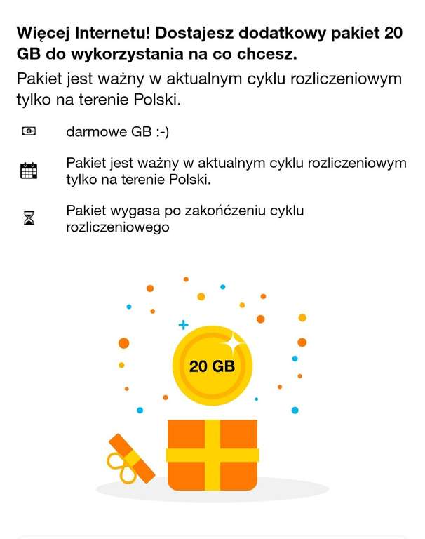 Środy z Orange - darmowe 20 GB internetu do odebrania w aplikacji Mój Orange ( tylko dla abonamentu)