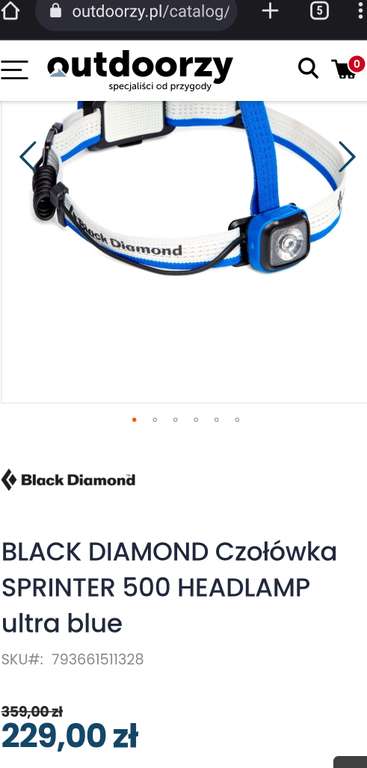 BLACK DIAMOND Czołówka SPRINTER 500 HEADLAMP ultra blue