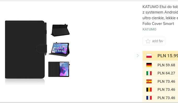 Etui na tablet Lenovo Tab M10 3 gen, kolor czarny, KATUMO