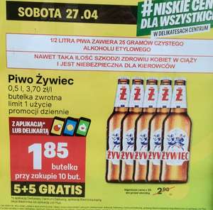 Piwo Żywiec but.zw 0,5L 5+5 gratis @Delikatesy Centrum