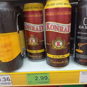 Piwo ciemne, czeskie Konrad 4,4%. Dino
