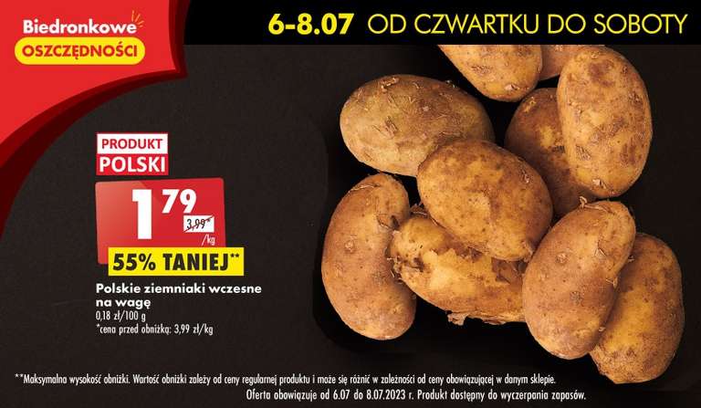 Polskie ziemniaki wczesne 1.79zł/kg - Biedronka