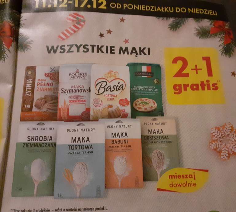 Wszystkie mąki 2+1 gratis @biedronka