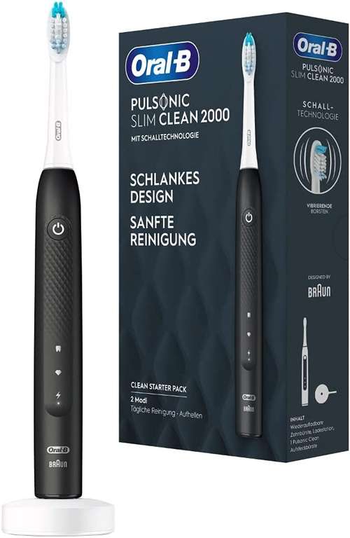 Szczoteczka Soniczna - Oral-B Pulsonic Slim Clean 2000 - czarna i szara