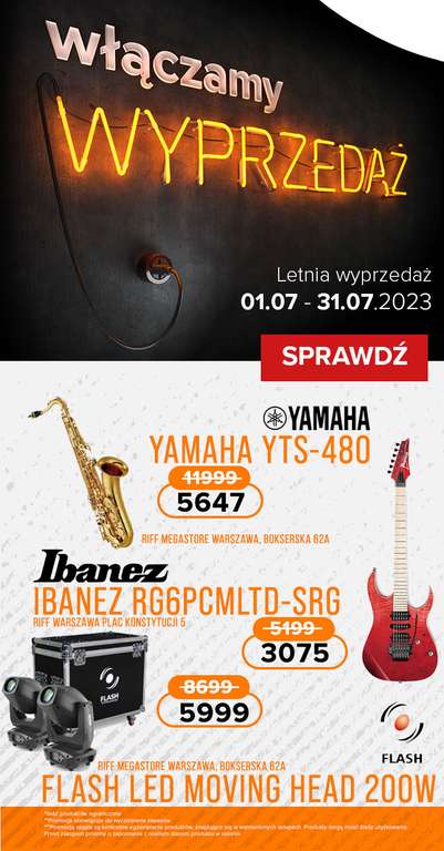 IBANEZ RG6PCMLTD-SRG , yamaha yts 480 / Wyprzedaż Riff Megastore Warszawa