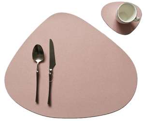Podkładki na stół (4 zestawy!) ze sztucznej skóry poliuretanowej, antypoślizgowe, 45 x 30 cm, różowe @ Amazon