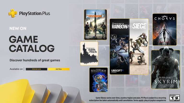 PlayStation Plus Extra/Premium listopad 2022: TES V Skyrim, Rainbow Six Siege, Kingdom Hearts i więcej.. (PS4, PS5)