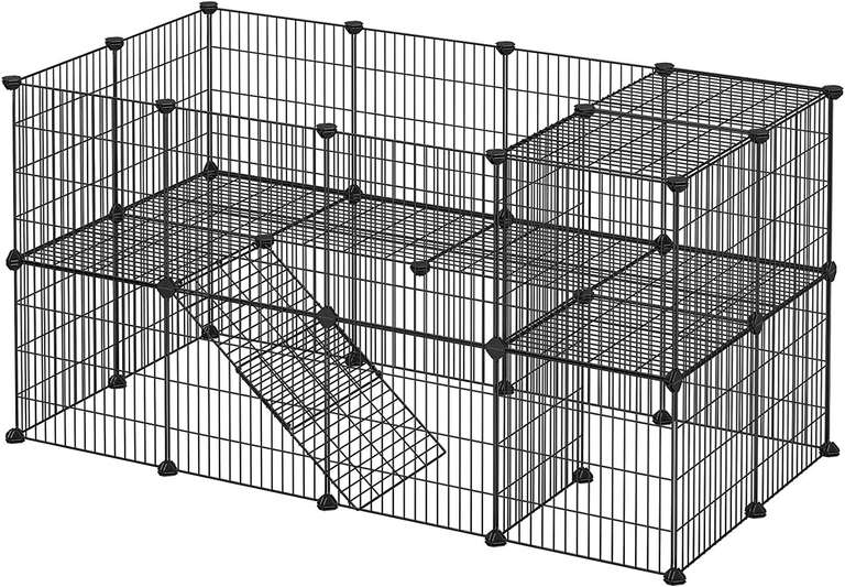 2-poziomowa klatka Songmics dla zwierząt (143 x 73 x 71 cm, siatka metalowa, 2,5 cm rozstawu drutów) @ Amazon