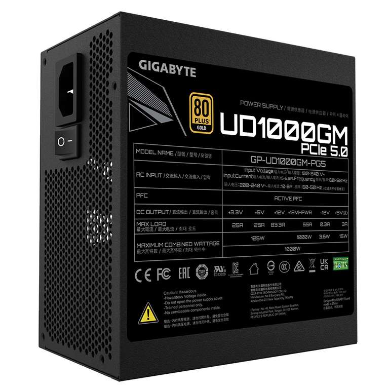 Zasilacz Gigabyte GP-UD1000GM PG5 2.0 1000W ATX 3.0 12VHPWR