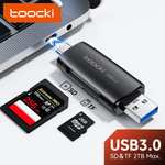 Czytnik kart SD/TF Toocki Adapter USB i USBC 1,54$