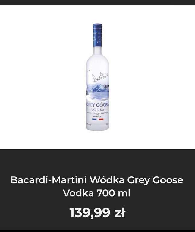 Bacardi - Martini Wódka Grey Goose Vodka 700 ml i Whisky Singleton 12YO 700 ml 40% KART