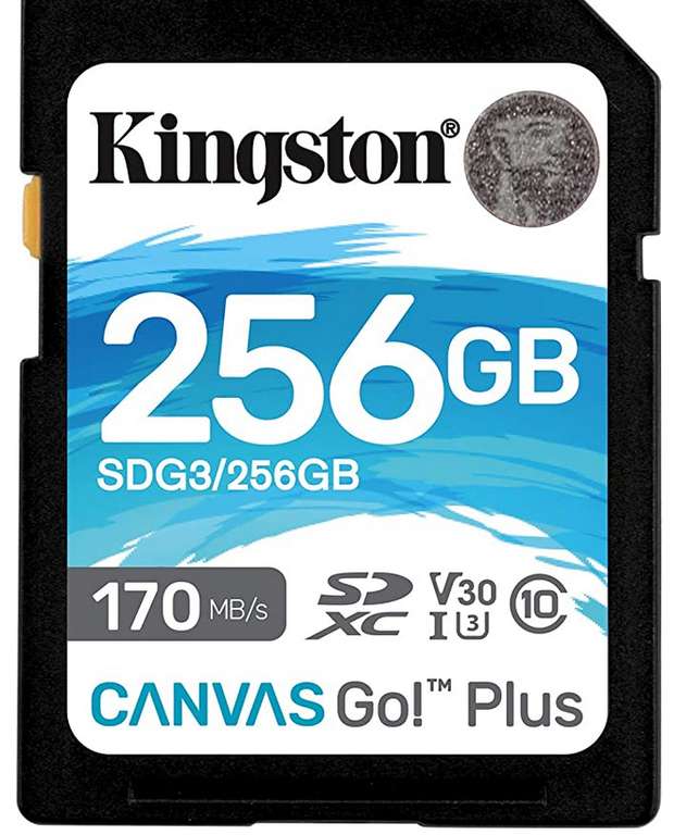 Karta SD Kingston Canvas Gol Plus SDG3/256GB, V30, U3, zapis/odczyt 90/170 MB/s, darmowa dostawa, 256GB - 88 zł, 128GB - 57 zł, 64GB - 35 zł