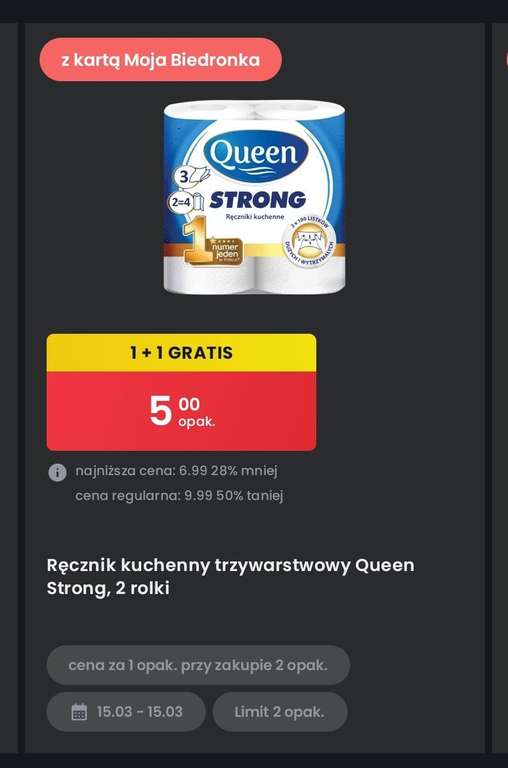 Ręcznik papierowy Queen Strong (cena przy zakupie 2 sztuk)