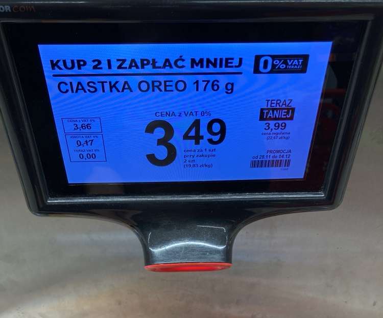 Oreo ciastka markizy 176g - 3,49 zł (Biedronka)