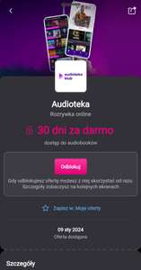 Audioteka 30 dni za darmo T-Mobile (dla nowych kont)