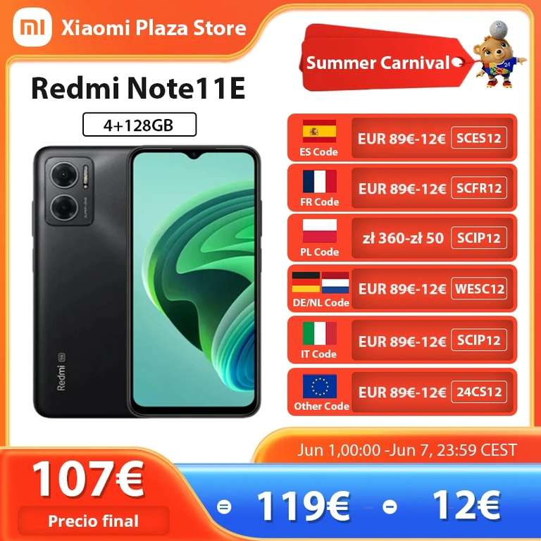 Smartfon Redmi Note 11E 5G 4+128GB Global USD108.03