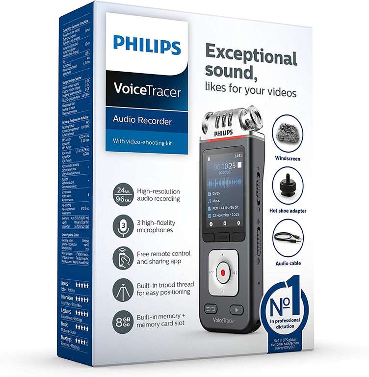 Philips Rejestrator audio Voice Tracer DVT7110/00 z akcesoriami