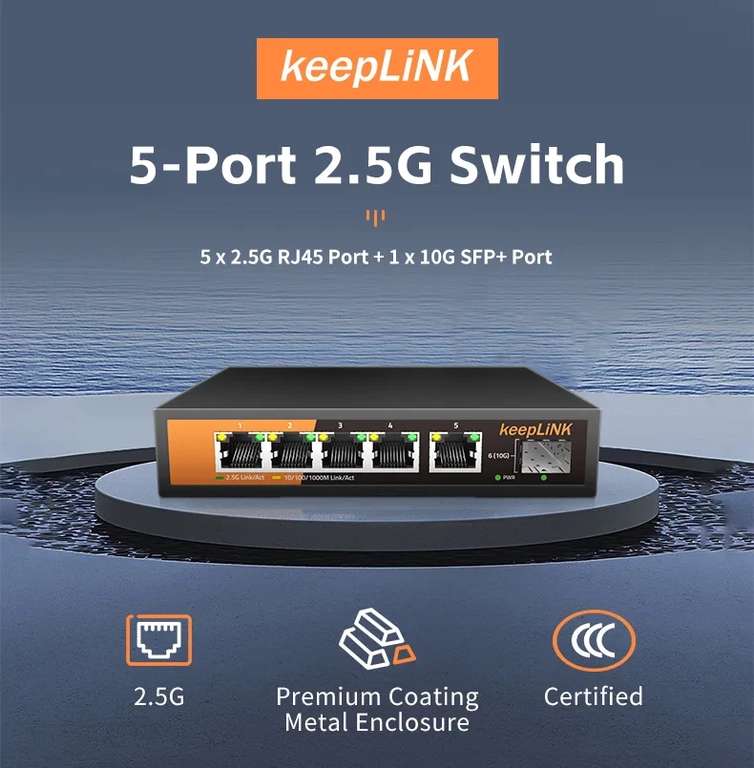2.5GBit switch 5-portowy KeepLiNK $39.67