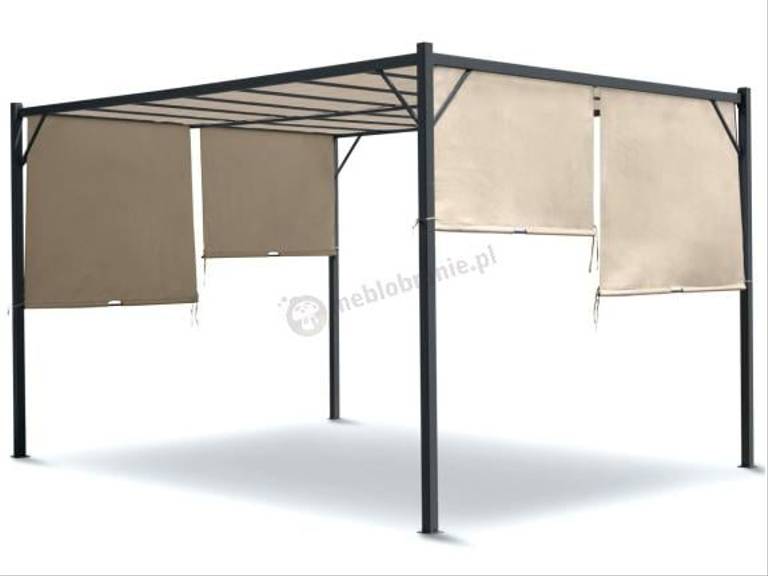 Kremowa pergola tarasowa z roletami Simi 3x4m meblobranie